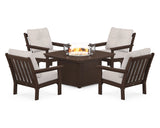 Vineyard 5-Piece Conversation Set with Fire Pit Table