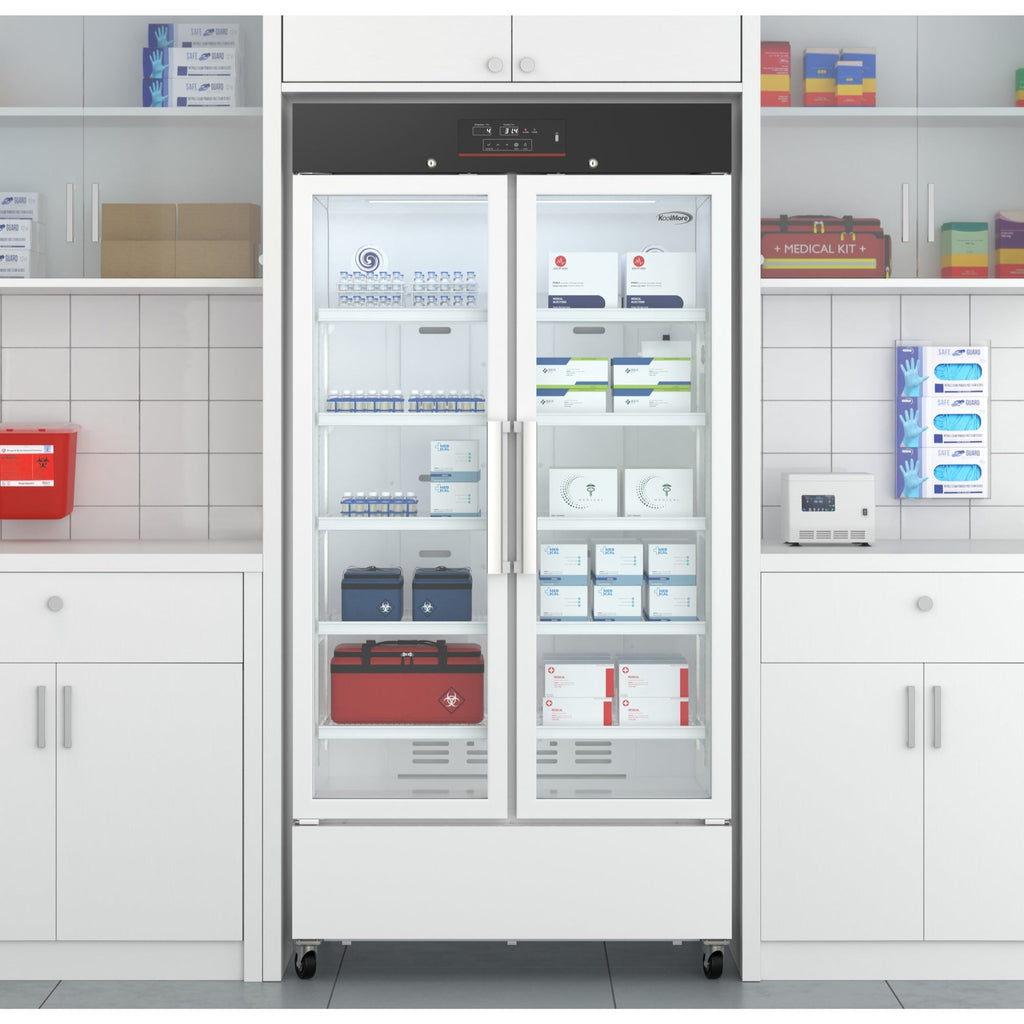 38 in. 27 cu. ft. Medical Vaccine Refrigerator for Pharmacy and Laboratory with Multi-Level Emergency Alarms, UL-Listed in White