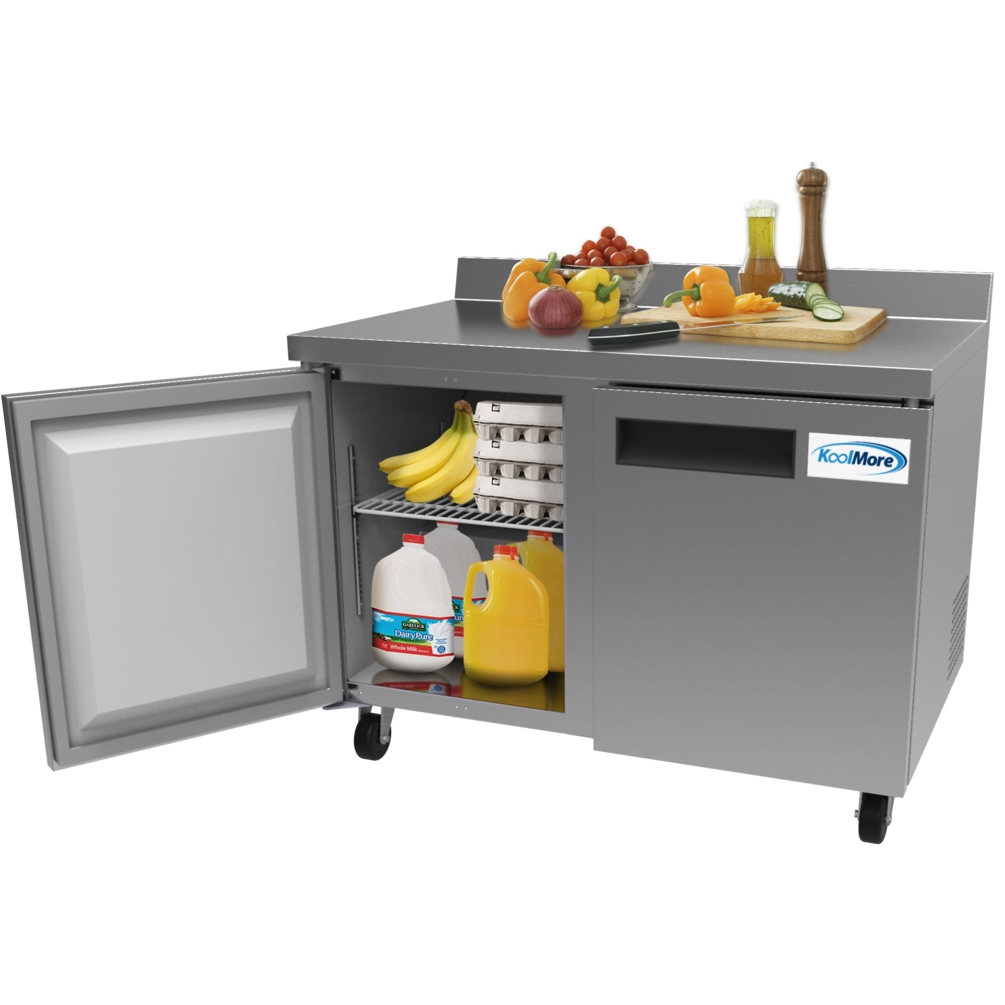 48 in. Two-Door Worktop Refrigerator With 3.5 in. Backsplash - 12 Cu Ft.