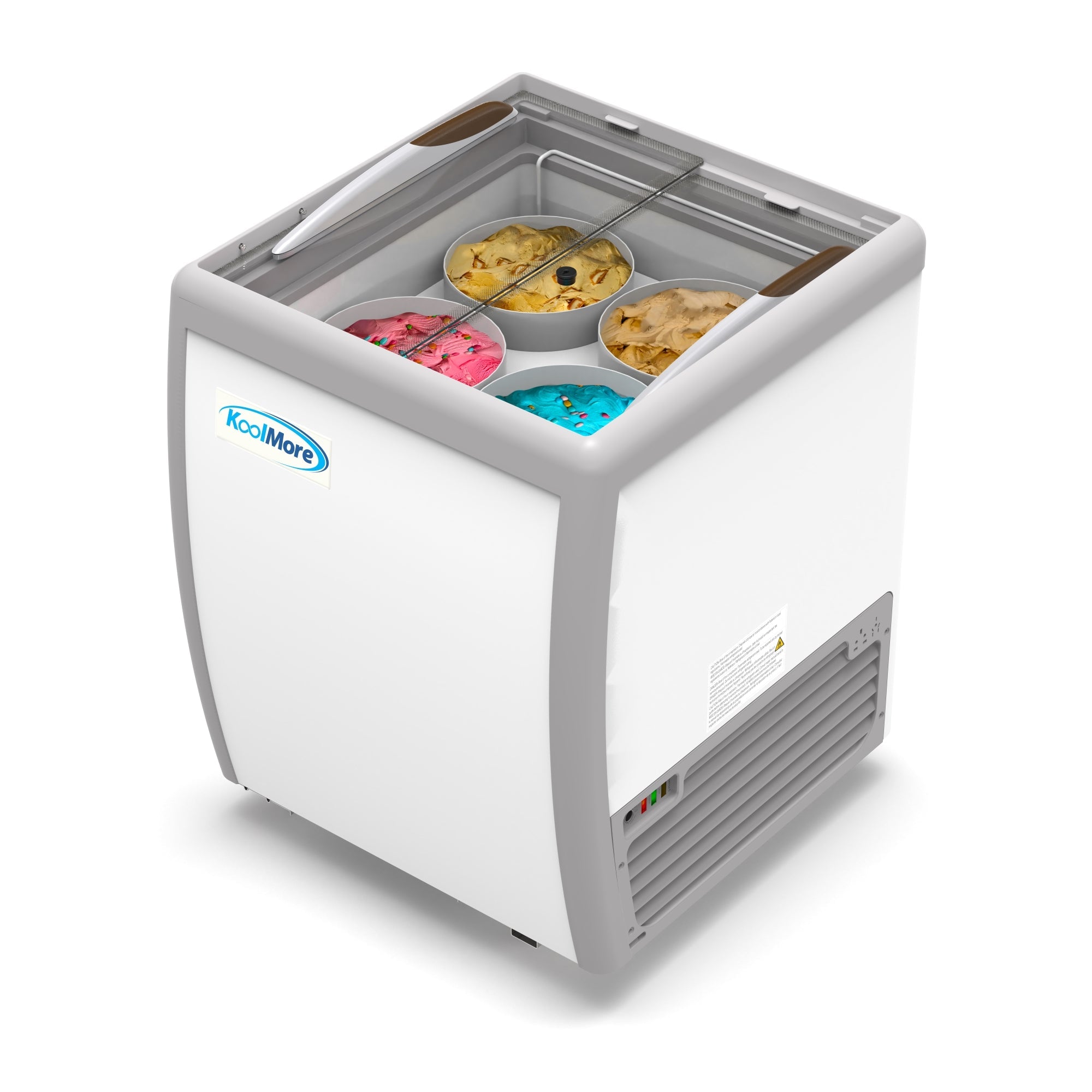 26 in. 4 Tub Ice Cream Dipping Cabinet Display Freezer with Sliding Glass Door, 6 cu. ft.