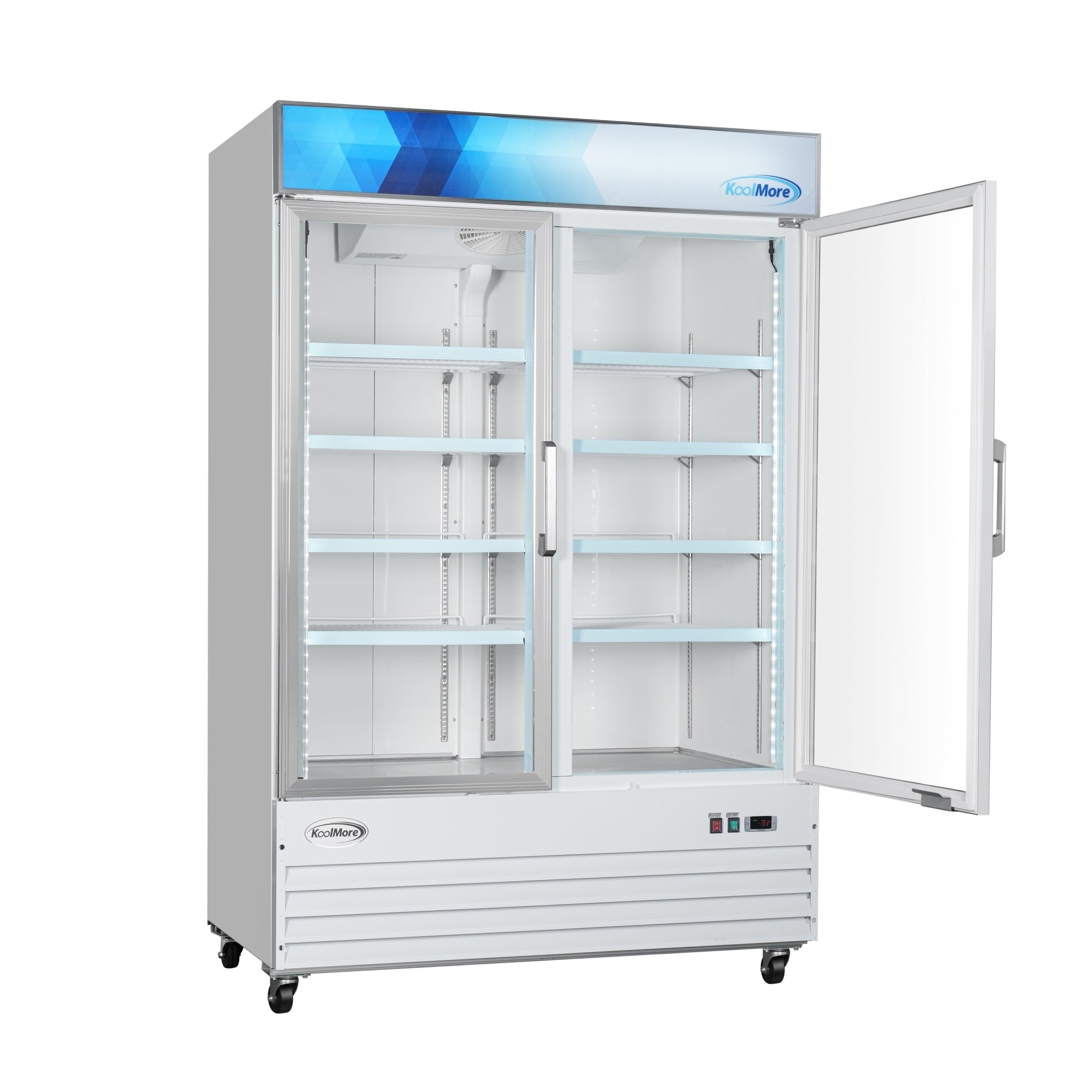 53 in. 2-Door Commercial Display Merchandiser Freezer 45 cu. ft. in White