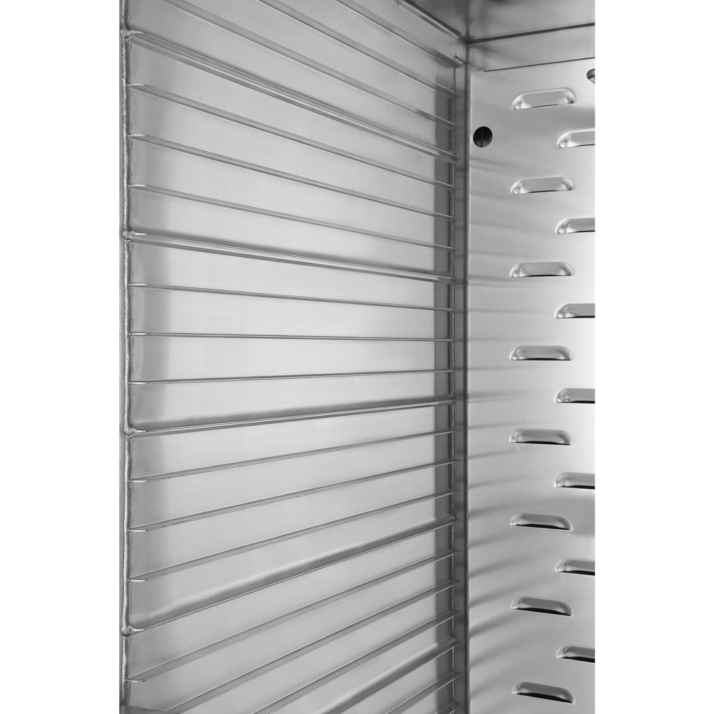 33 in. Commercial Insulated Heated Holding/Proofing  Cabinet with 36-Pan Capacity and Solid Dutch Doors in Silver