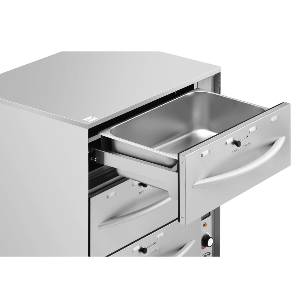 Three-Drawer Commercial Free Standing Warming Drawer in Stainless-Steel