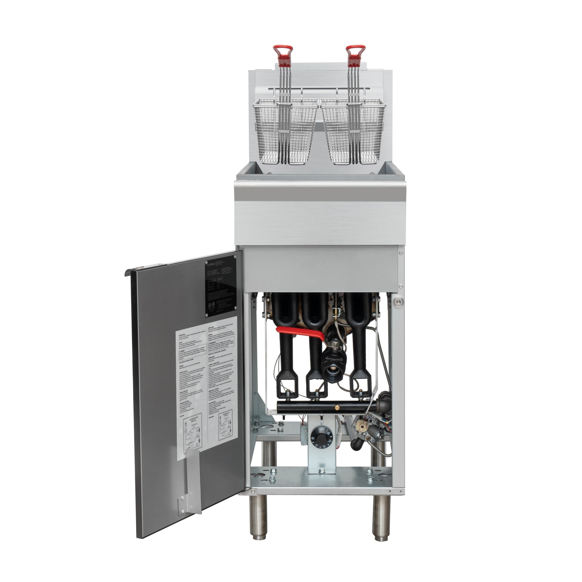 50 lb. Floor Standing Liquid Propane Commercial Fryer with 120,000 BTU in Stainless-Steel, ETL Listed