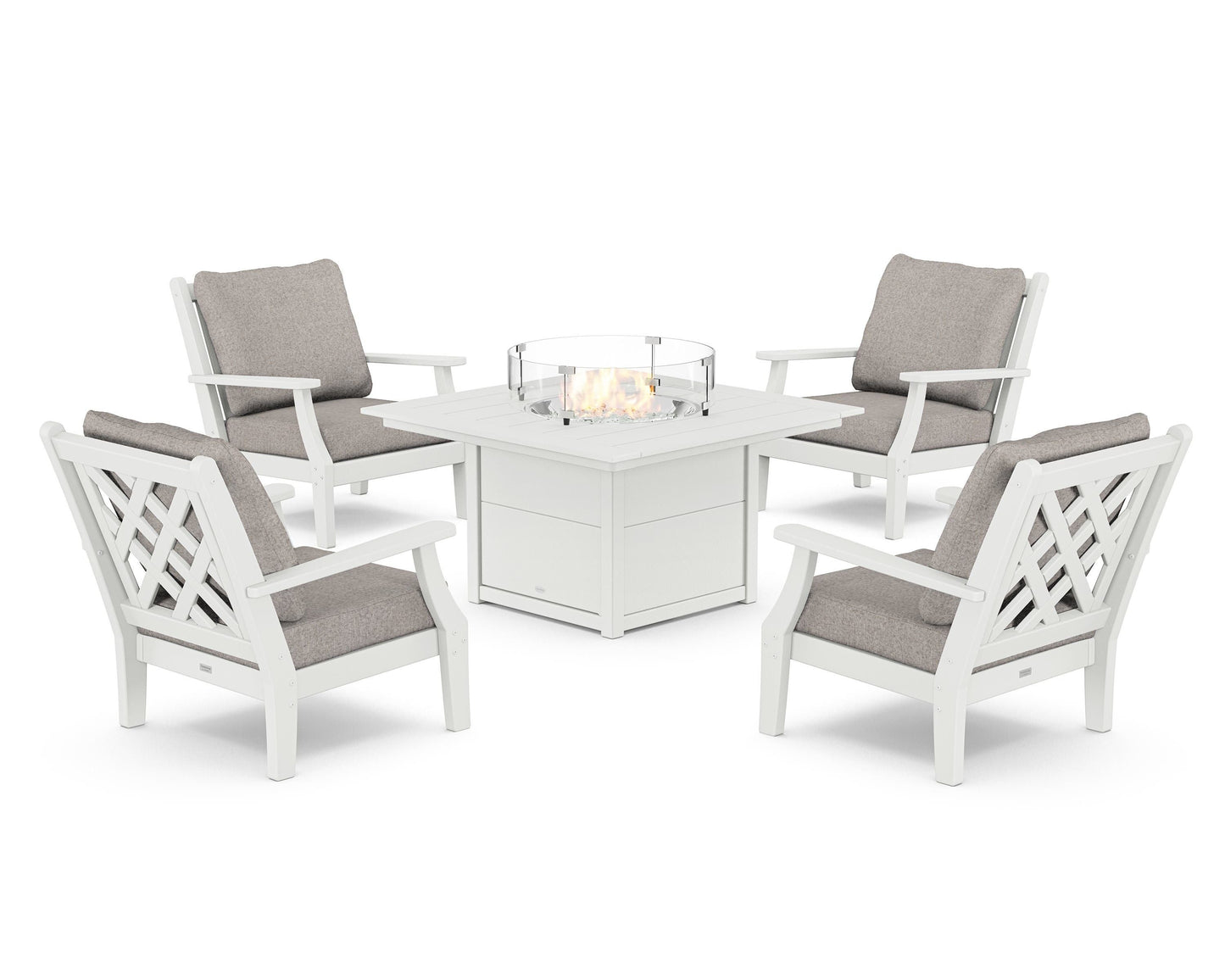 Wovendale 5-Piece Deep Seating Set with Fire Pit Table