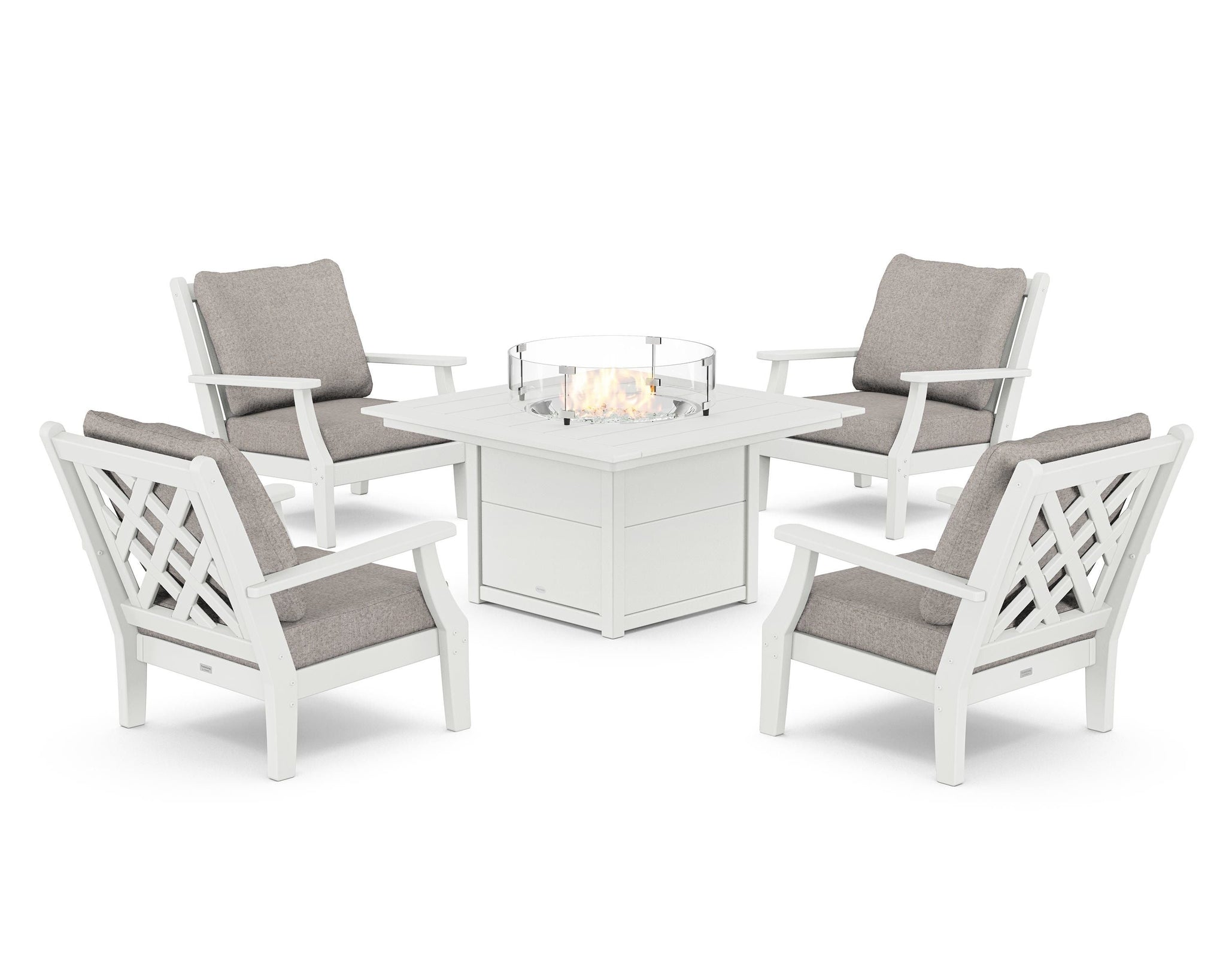 Wovendale 5-Piece Deep Seating Set with Fire Pit Table