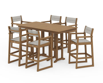 EDGE Sling Arm Chair 7-Piece Farmhouse Bar Set