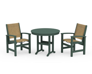 Coastal 3-Piece Round Dining Set