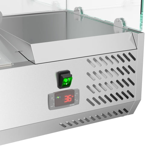40 in. Three Pan Refrigerated Countertop Condiment Prep Station