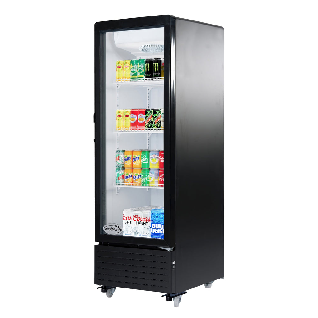 21 in. One Glass Door Commercial Display Merchandiser Refrigerator Cooler in Black, ETL Listed, 8 cu. ft.