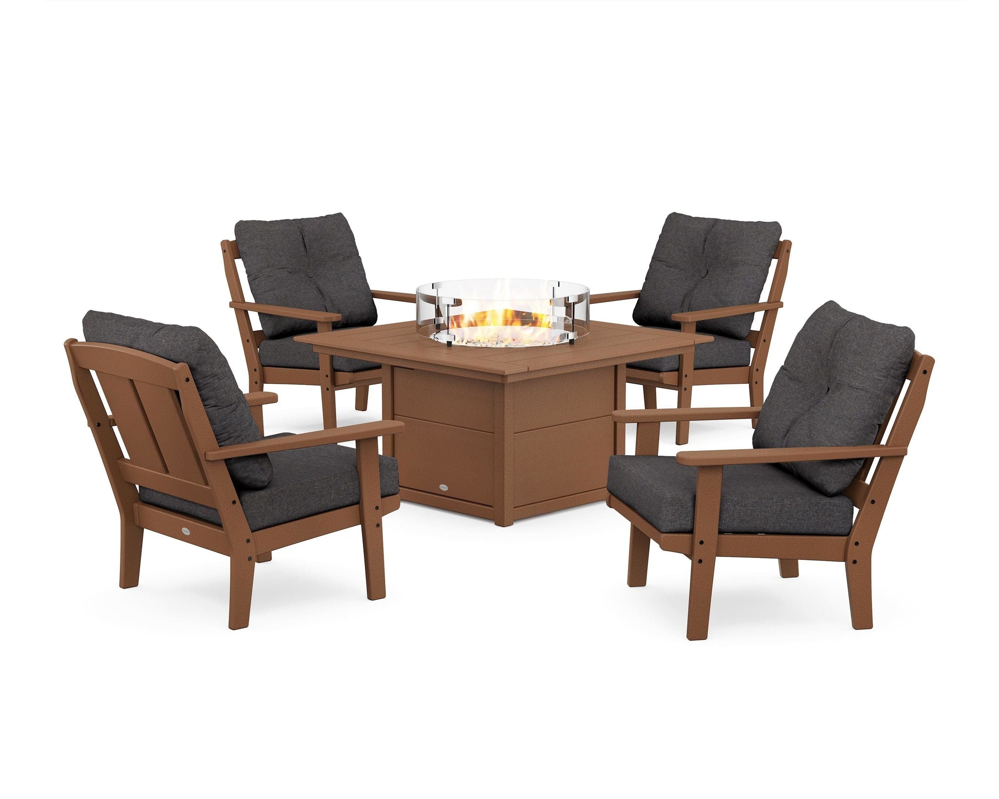 Mission 5-Piece Deep Seating Set with Fire Pit Table