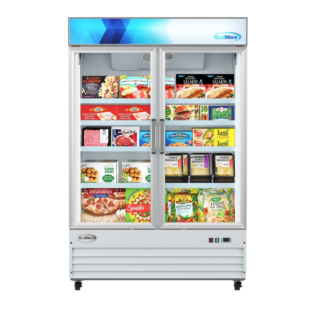 53 in. 2-Door Commercial Display Merchandiser Freezer 45 cu. ft. in White
