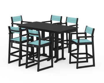 EDGE Sling Arm Chair 7-Piece Farmhouse Bar Set