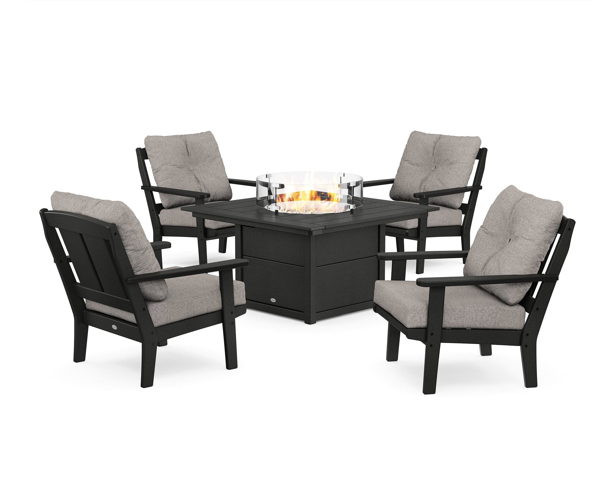 Mission 5-Piece Deep Seating Set with Fire Pit Table