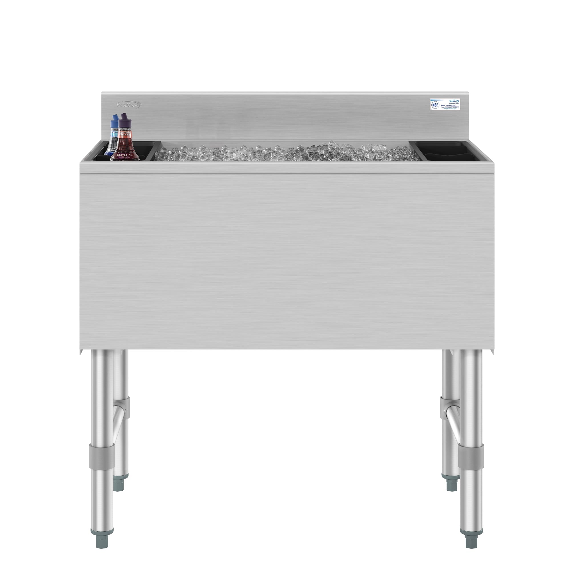 30 in. Commercial Underbar Ice Bin with Siding Lid in Stainless Steel