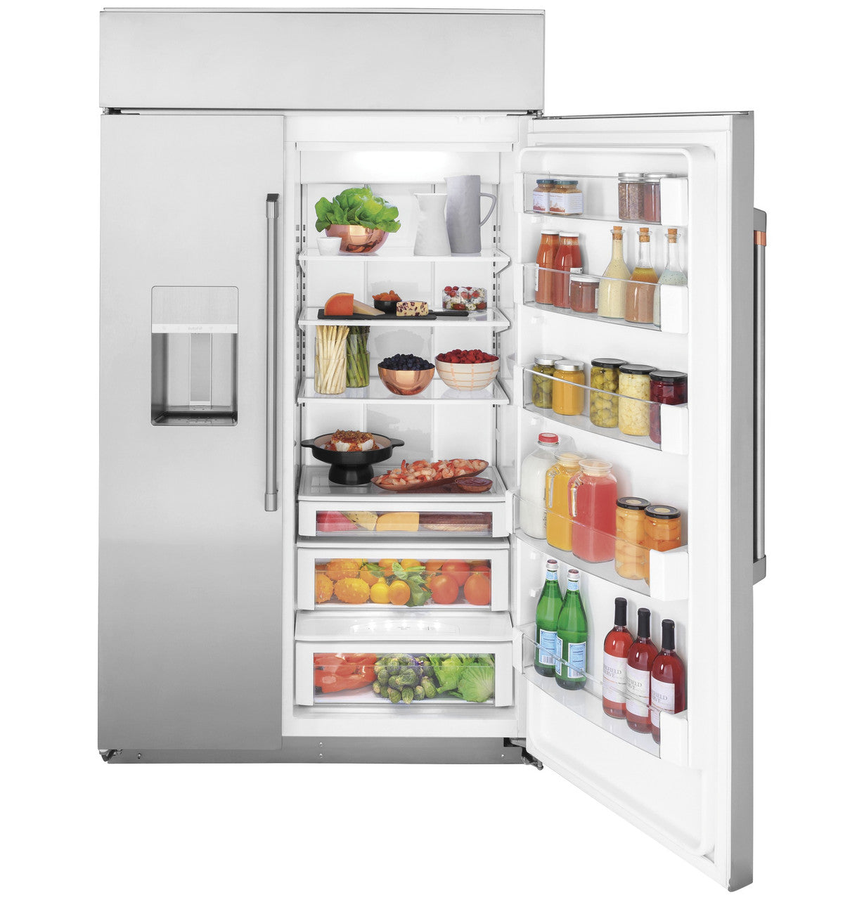 CAFÉ™ 48" Smart Built-In Side-by-Side Refrigerator with Dispenser