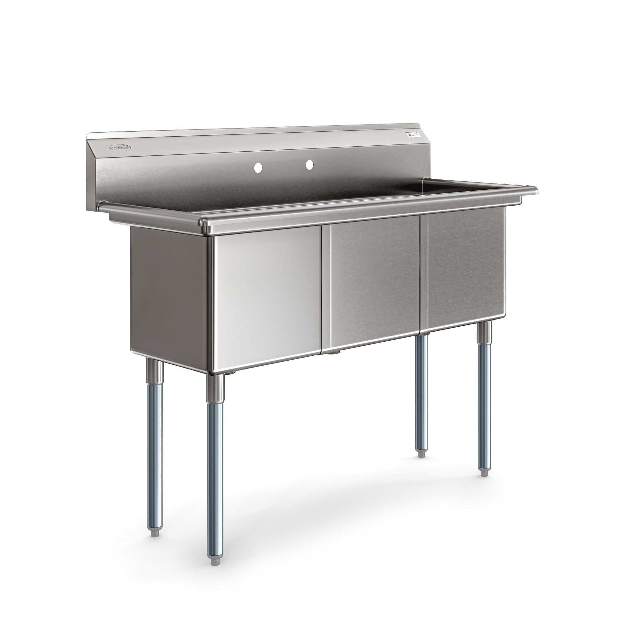 60 in. Three Compartment Commercial Sink Bowl Size 18x18x14 Stainless-Steel 18 Gauge