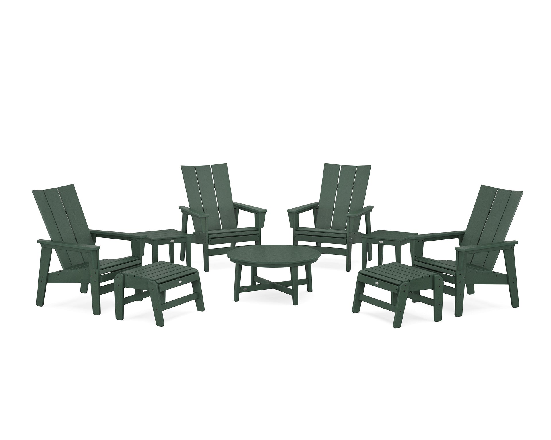 Modern Grand Upright Adirondack 9-Piece Conversation Set