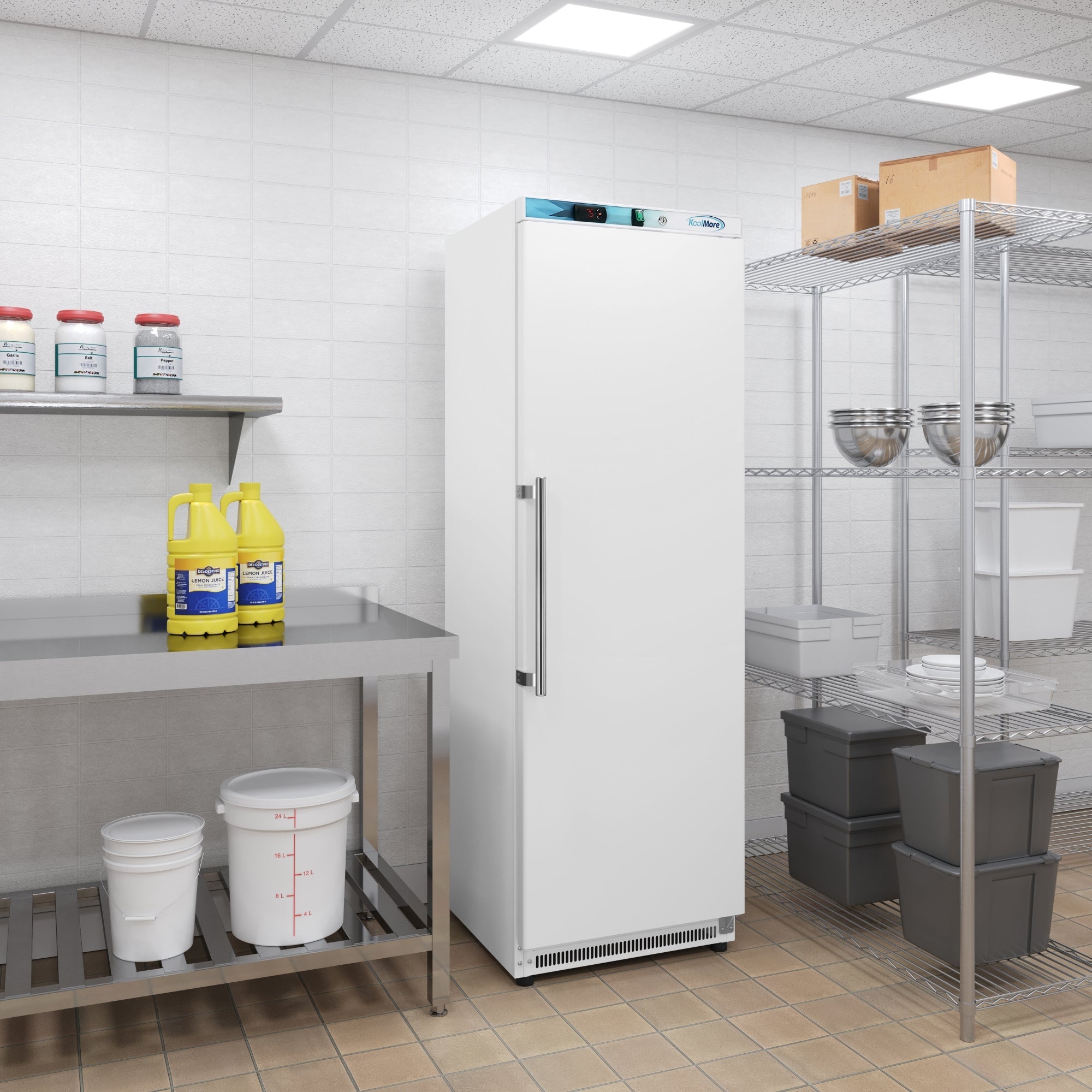 12 Cu. ft. Commercial Reach in Freezer in White Manual Defrost