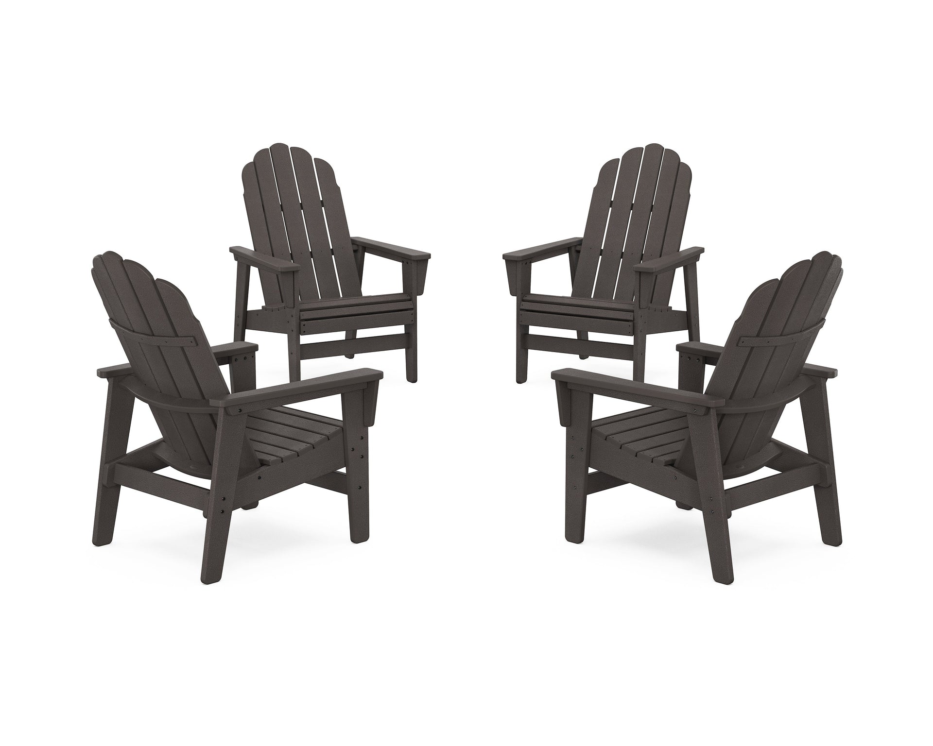 4-Piece Vineyard Grand Upright Adirondack Chair Conversation Set