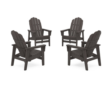 4-Piece Vineyard Grand Upright Adirondack Chair Conversation Set