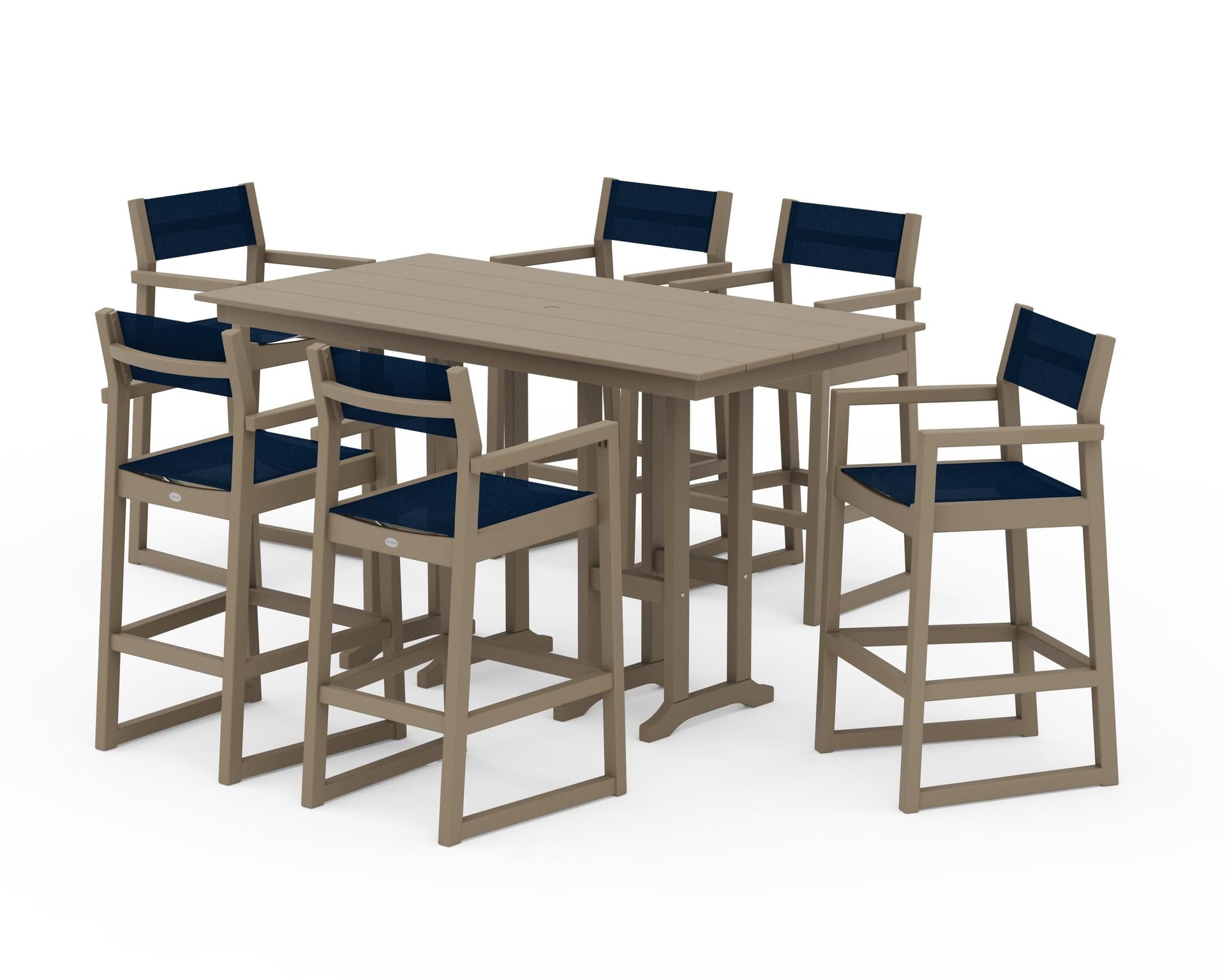 EDGE Sling Arm Chair 7-Piece Farmhouse Bar Set