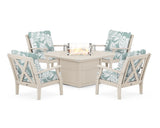 Braxton 5-Piece Deep Seating Conversation Set with Fire Pit Table