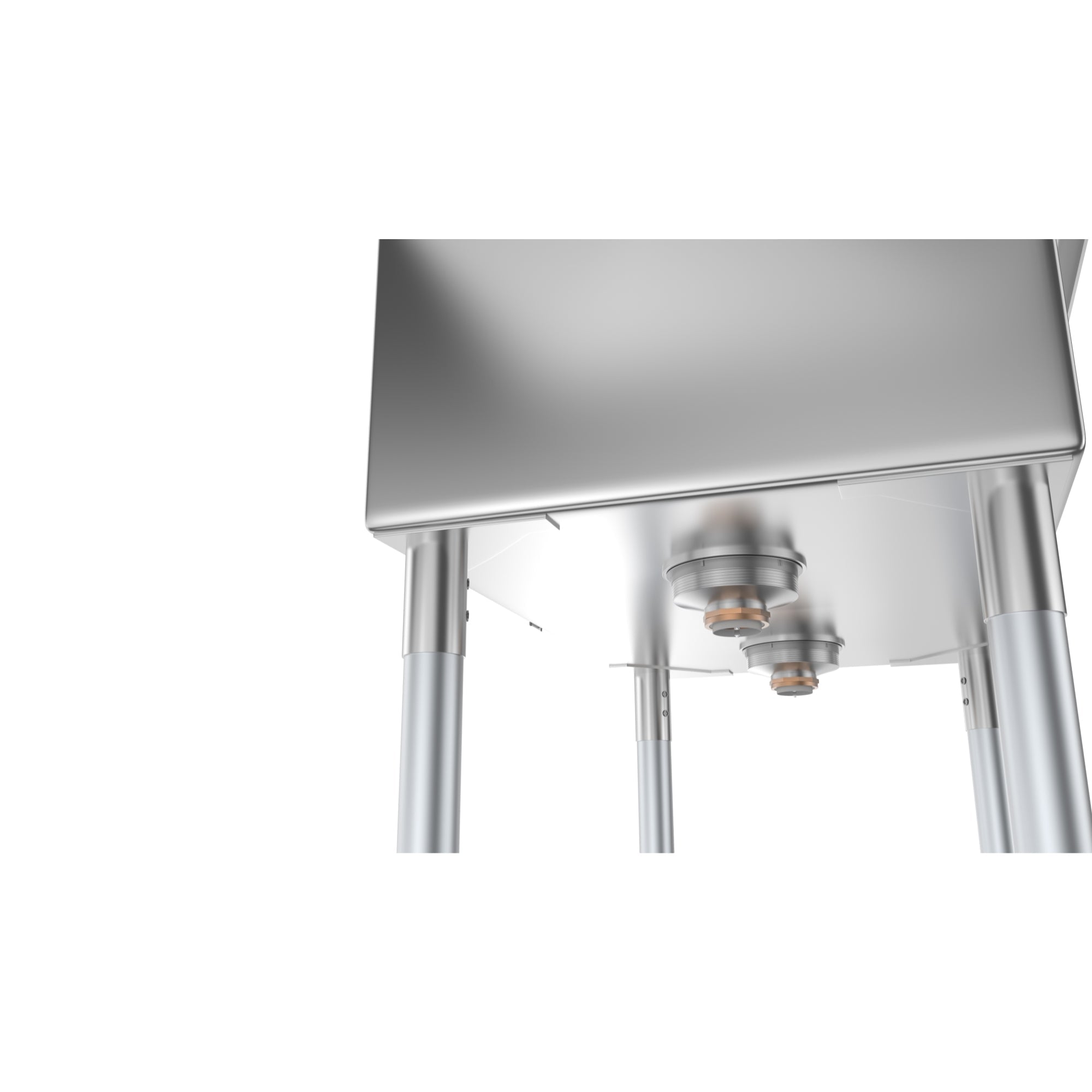 43 in. Two Compartment Stainless Steel Commercial Sink with Drainboard, Bowl Size 12"x 16"x 10"