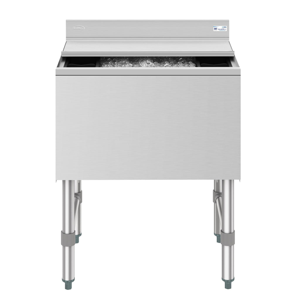 24 in. Commercial Underbar Ice Bin with Siding Lid in Stainless Steel