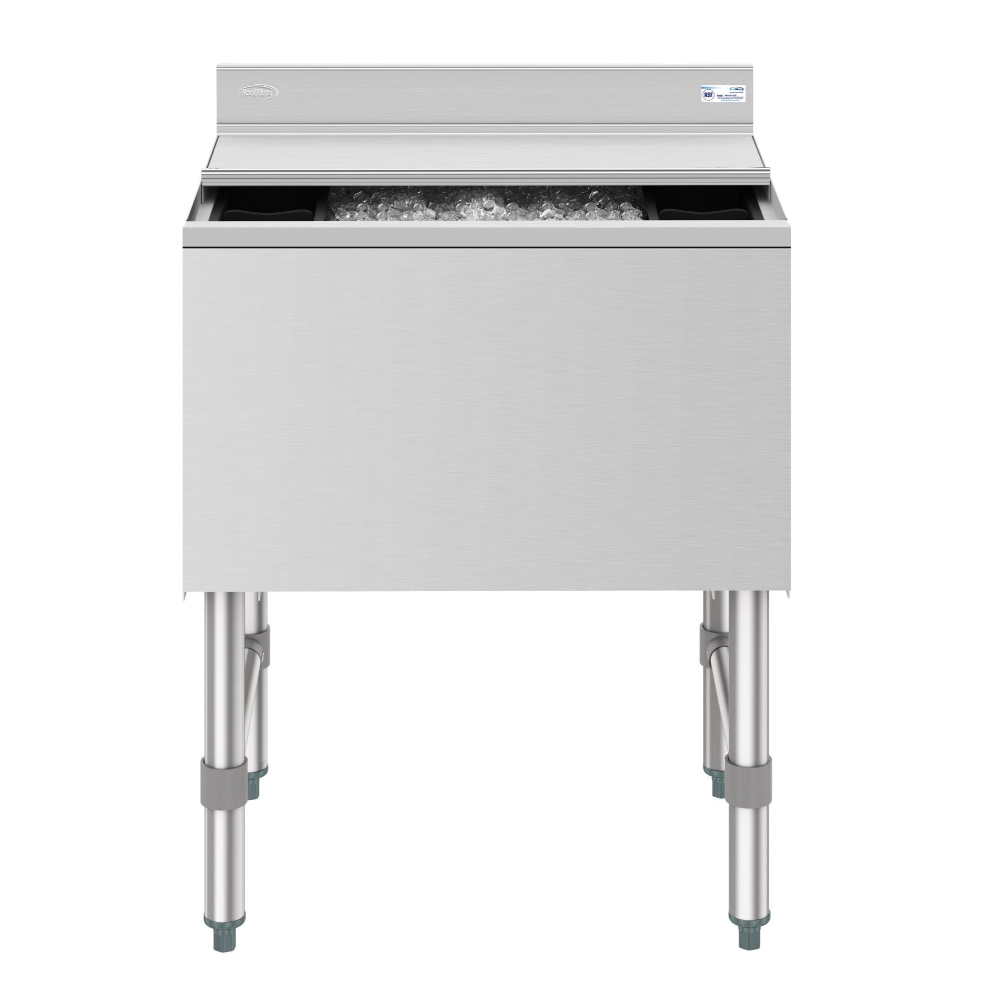 24 in. Commercial Underbar Ice Bin with Siding Lid in Stainless Steel