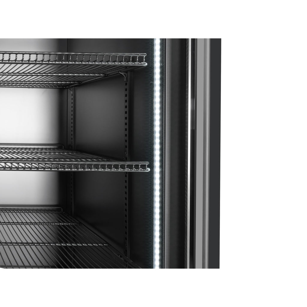 45 in. Two-Door Commercial Display Merchandiser Refrigerator in Sleek Black, 35 cu. ft. ETL Listed
