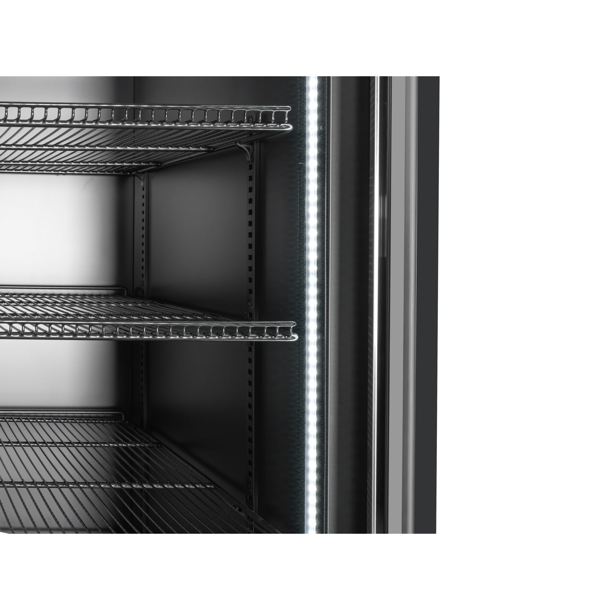 45 in. Two-Door Commercial Display Merchandiser Refrigerator in Sleek Black, 35 cu. ft. ETL Listed