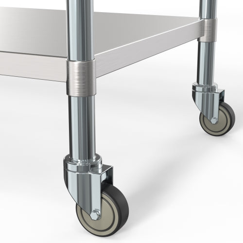 30" x 60" 18-Gauge 304 Stainless Steel Commercial Work Table with Casters