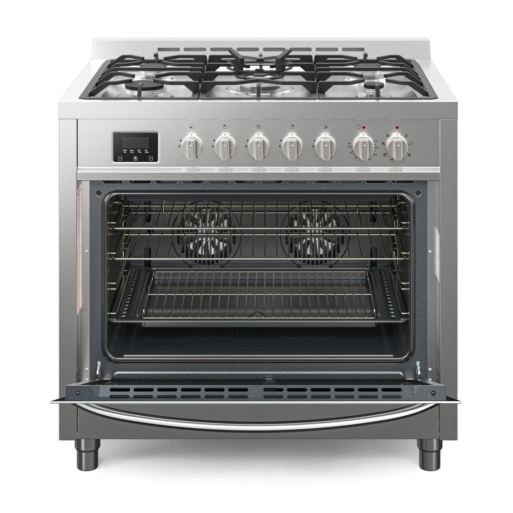 36 in. Professional Dual Fuel Range in Stainless Steel with Legs, 4.3 cu. ft.