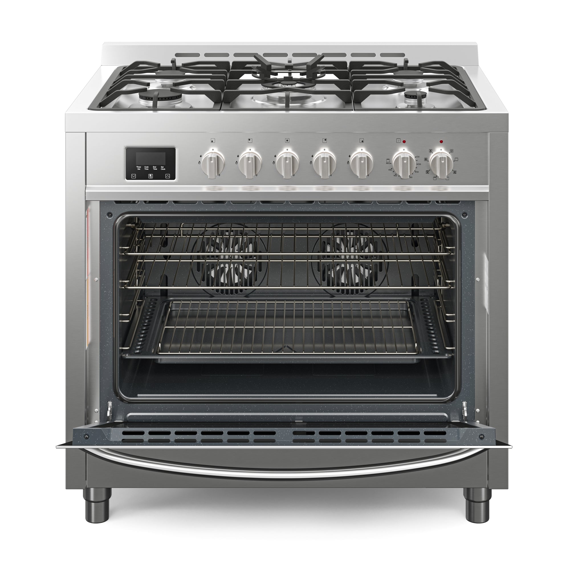 36 in. Professional Dual Fuel Range in Stainless Steel with Legs, 4.3 cu. ft.
