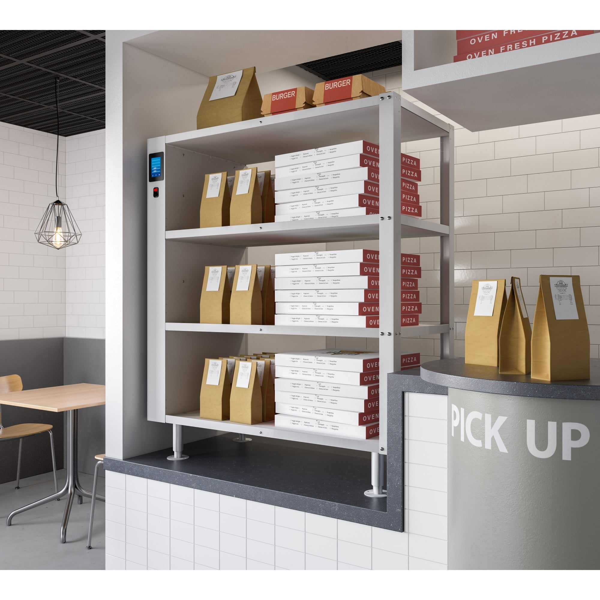 Four-Shelve Commercial Take Out Warmer Cabinet with Touch Screen in Stainless-Steel, UL and NSF Listed
