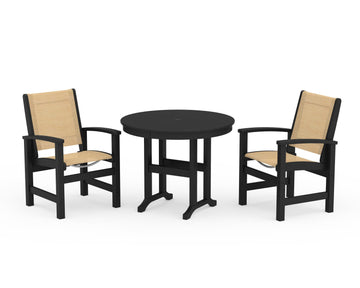 Coastal 3-Piece Round Dining Set