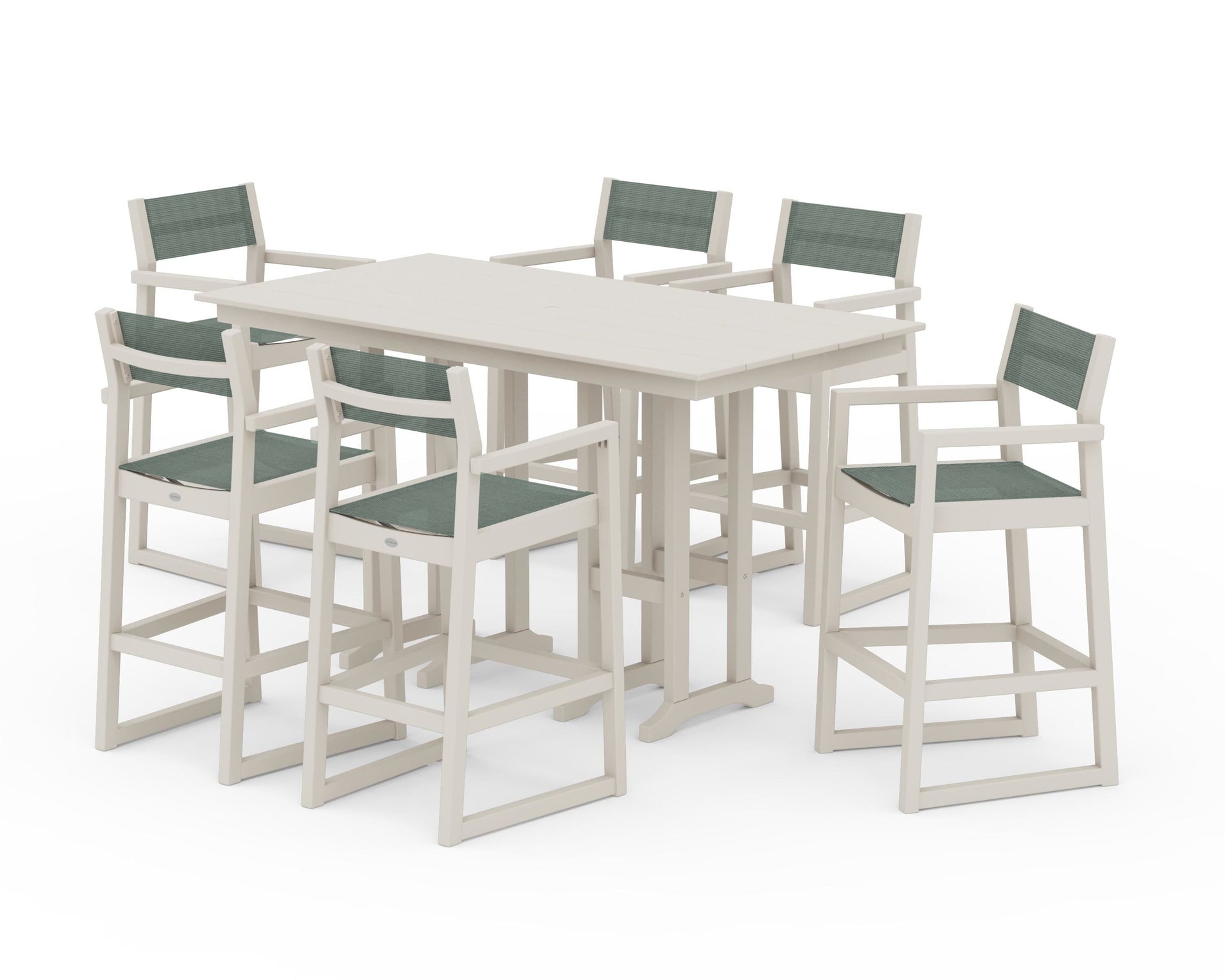 EDGE Sling Arm Chair 7-Piece Farmhouse Bar Set