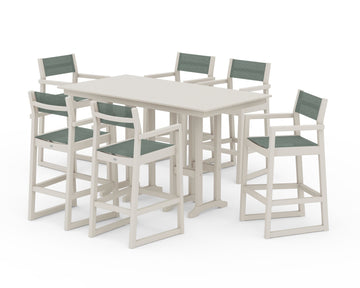 EDGE Sling Arm Chair 7-Piece Farmhouse Bar Set