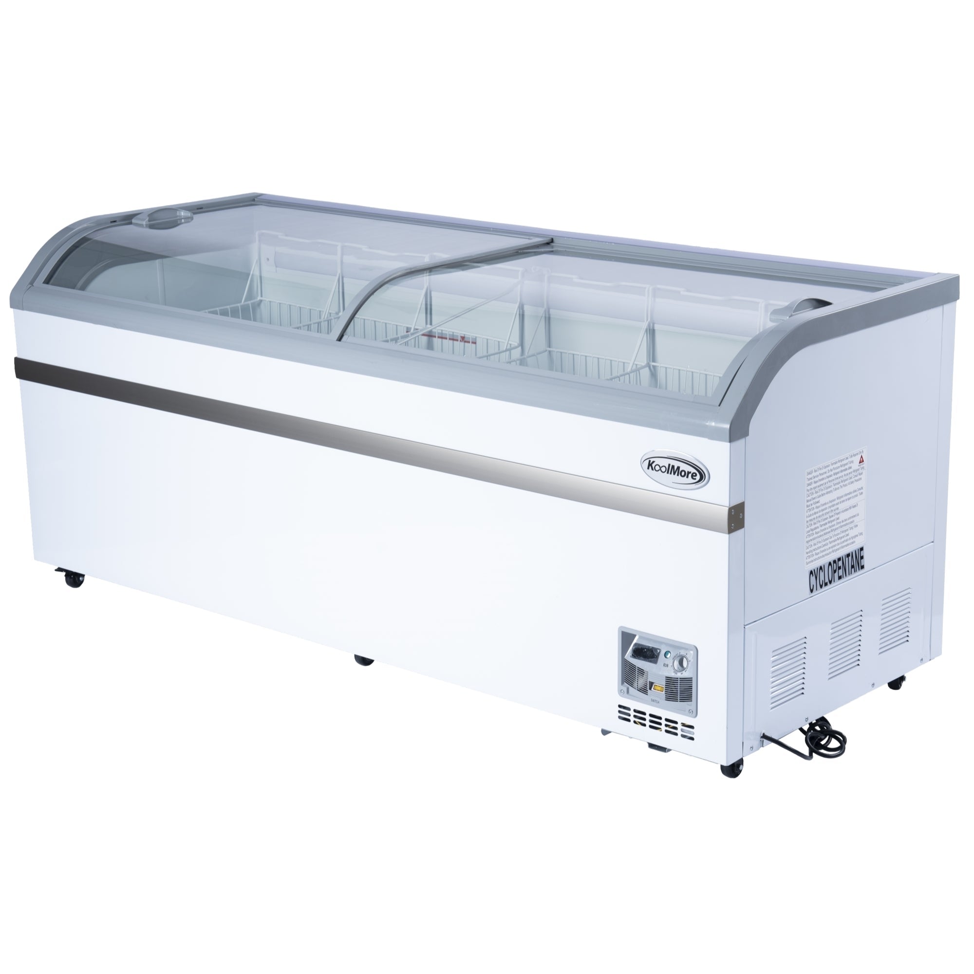 78 Inch Manual Defrost Island Chest Freezer in White, 19 cu. ft.