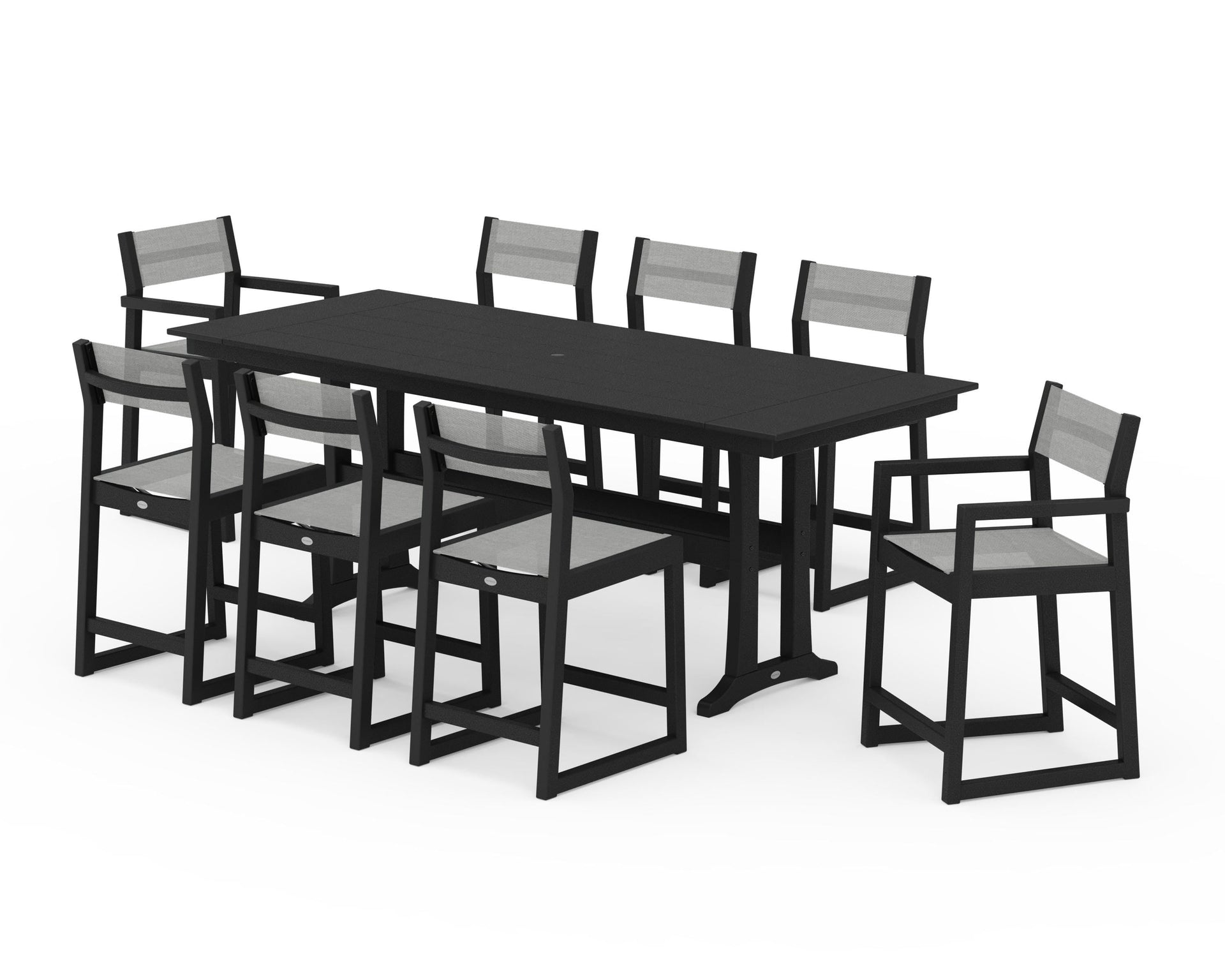 EDGE Sling 9-Piece Farmhouse Counter Set with Trestle Legs
