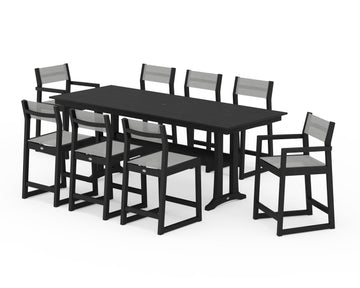 EDGE Sling 9-Piece Farmhouse Counter Set with Trestle Legs