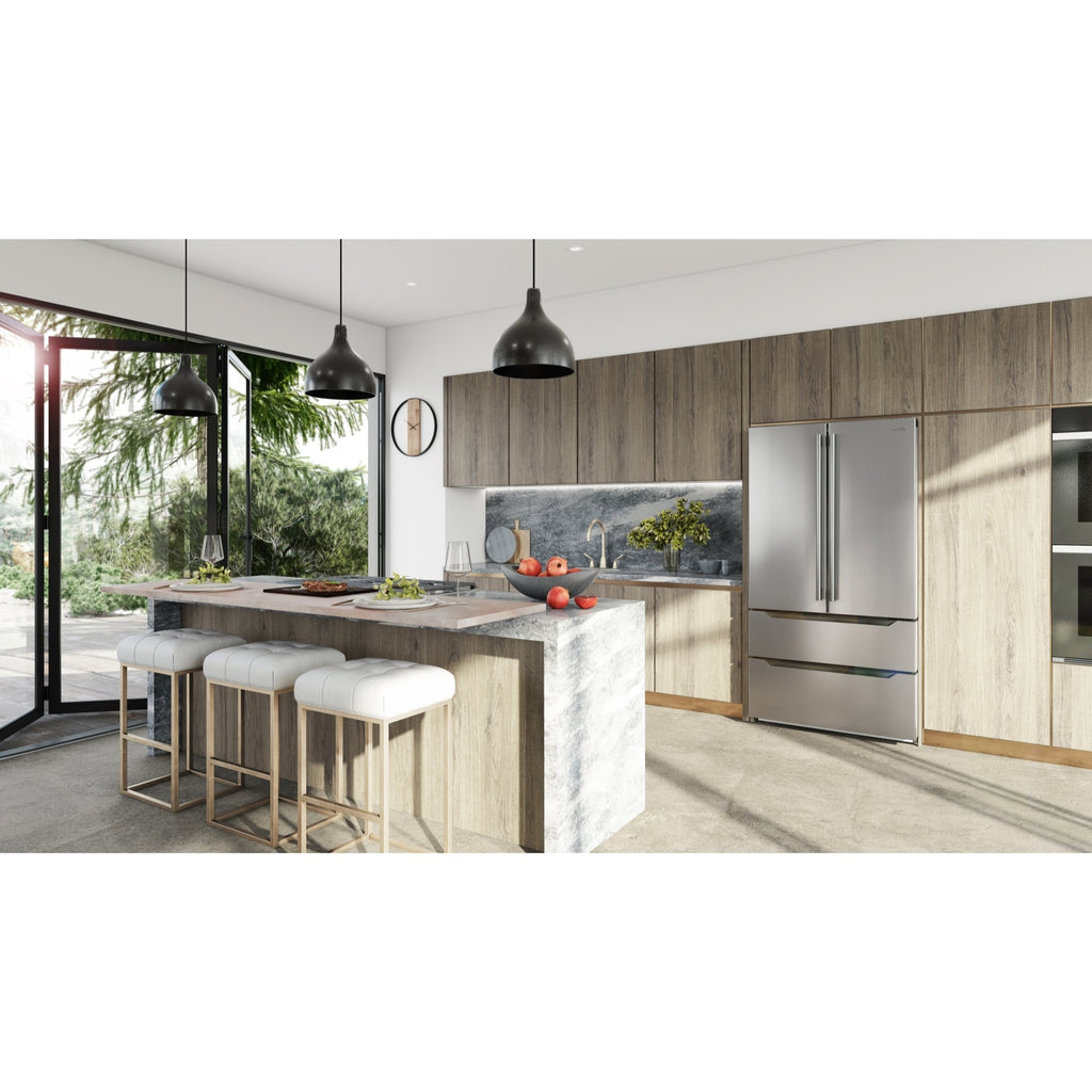 22.5 Cu. ft. French Door Refrigerator, Deep Freezer, 4 Door Stainless-Steel Fridge