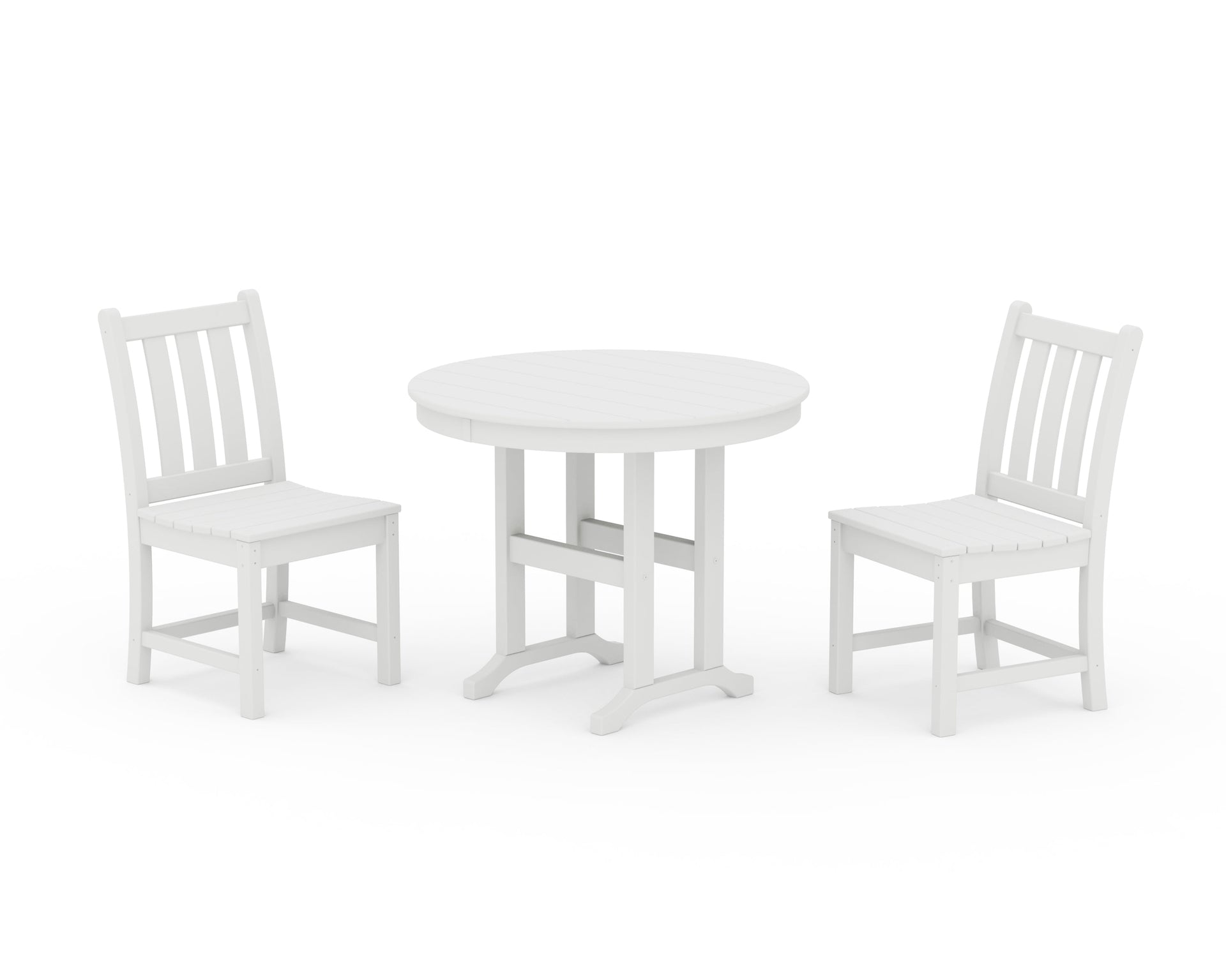 Traditional Garden Side Chair 3-Piece Round Dining Set