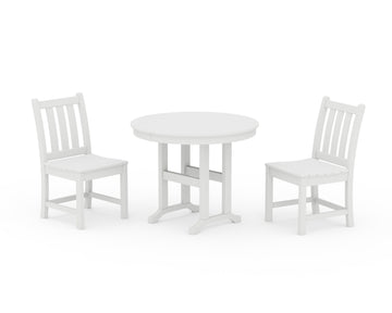 Traditional Garden Side Chair 3-Piece Round Dining Set