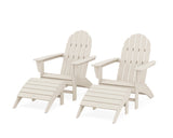 Vineyard Adirondack Chair 4-Piece Set with Ottomans