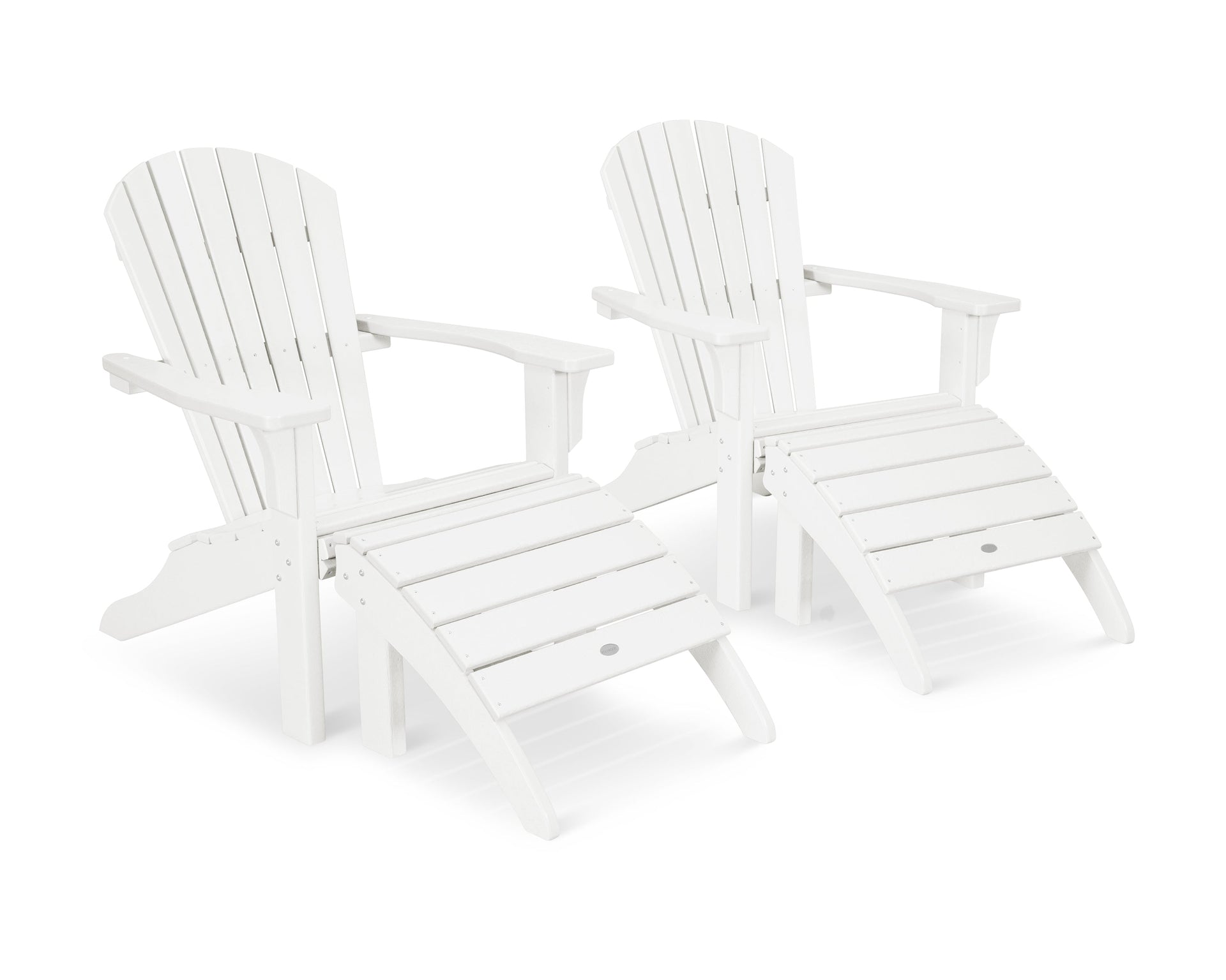 Seashell Adirondack Set with Ottomans