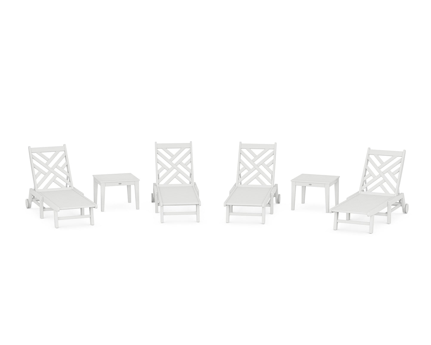 Chippendale 6-Piece Chaise Set with Wheels