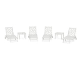 Chippendale 6-Piece Chaise Set with Wheels