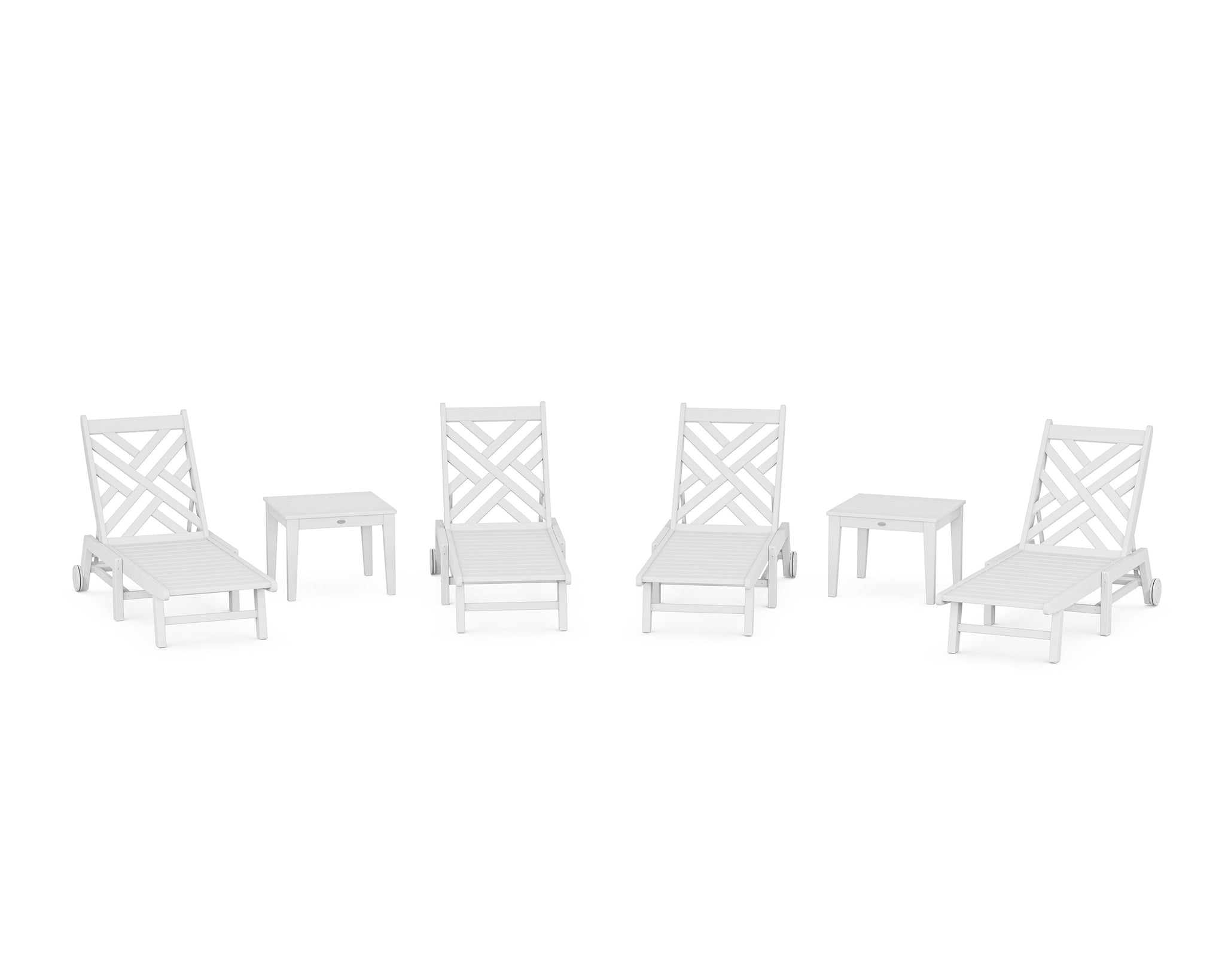 Chippendale 6-Piece Chaise Set with Wheels